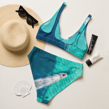 Load image into Gallery viewer, Greek boats high-waisted bikini